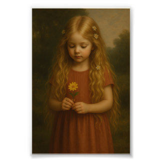 Foto Menina com Flor de Margarida