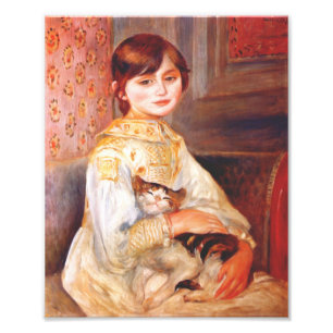 Foto Menina de Renoir com impressão do gato