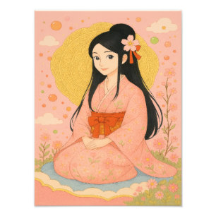 Foto Menina Elegante em Kimono - Estilo Japonês de Arte