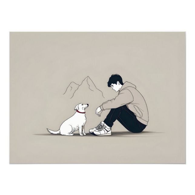 Foto Menino com arte de cão (Frente)