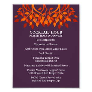 Foto menu da mesa de cocktail 8 x 10 para quadro