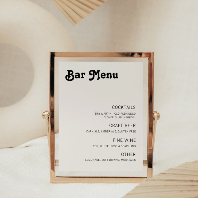Foto Menu de Bar Moderno Chic Retroativo (Criador carregado)