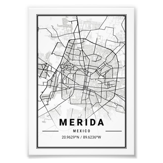 Foto Mérida - México - Mapa da Cidade Ligeira (Frente)