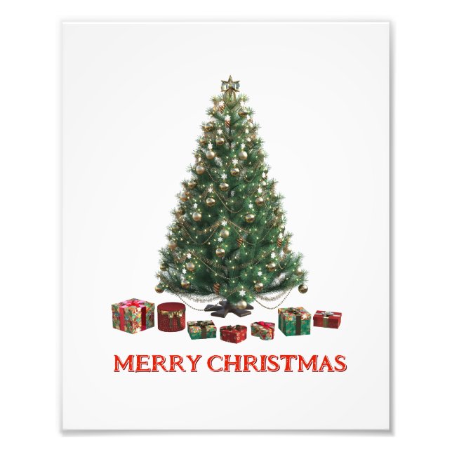 Foto Merry Christmas. Tree (design 1) with gifts (Frente)