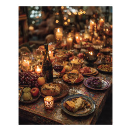 Foto Mesa de Banquete de Vinho Tinto Ornamentada