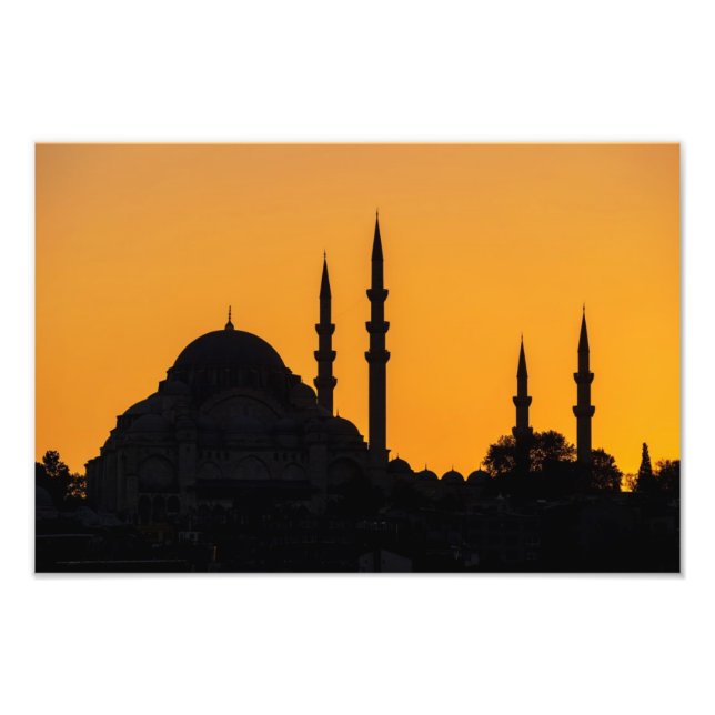 Foto Mesquita em Istambul na Turquia com pôr do sol (Frente)
