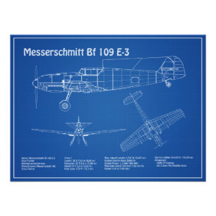 Foto Messerschmitt Bf 109 - Airplane Blueprint AD