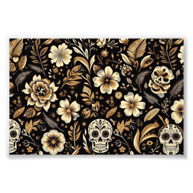 Foto mexican dead and floral black art (Frente)