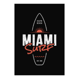 Foto Miami Surf – Design de Surfboard Sunset Vintage da