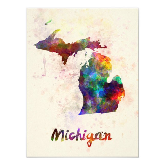 Foto Michigan US state in watercolor (Frente)
