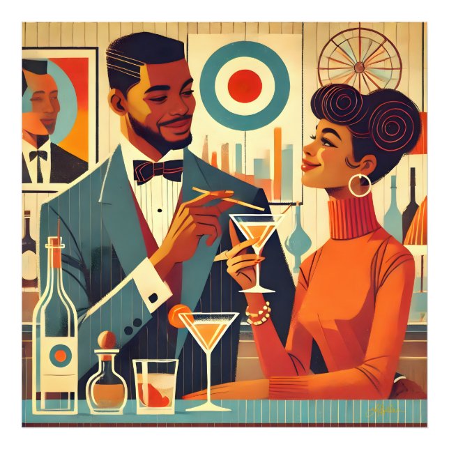 Foto Mid Century Cocktail Party Couples - Soirée Hosts (Frente)
