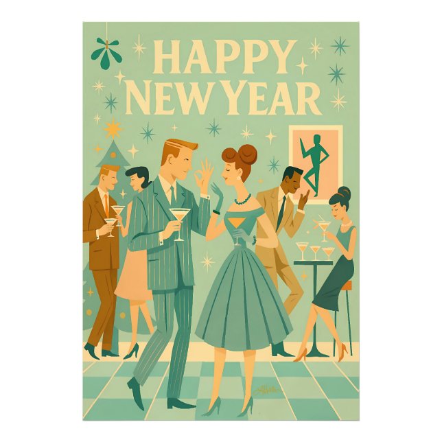 Foto Mid Century Happy New Year The Martini Dance (Frente)