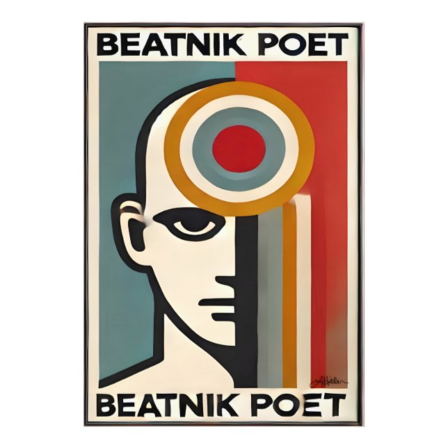 Foto Mid Century Modern Art Beatnik Poet (Frente)