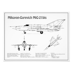 Foto MiG-21 bis - Planos de Blueprint do avião BD