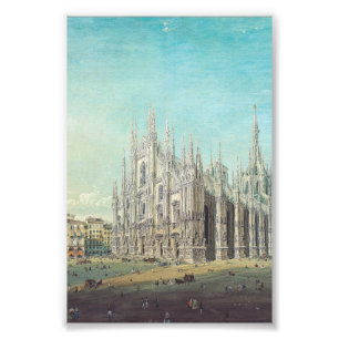 Foto Milão Piazza del Duomo anos 1850 por Carlo Bossoli