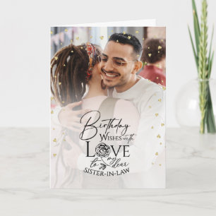 Foto Mínima Cartão de Aniversário Elegante para Cu