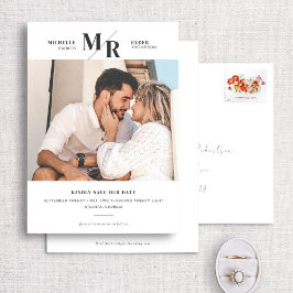 Foto mínima do monograma moderno - Salve o cartão