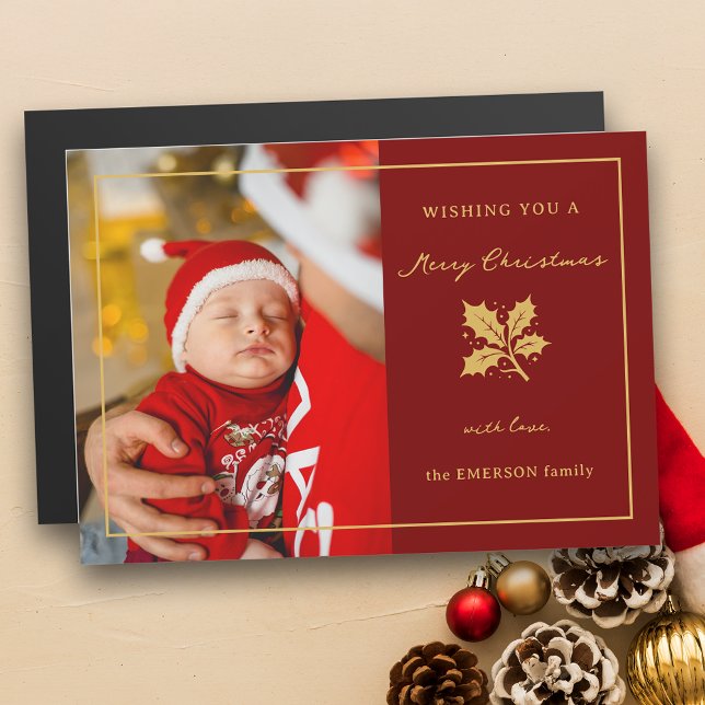 Foto mínima e elegante vermelha/Dourada (Criador carregado)