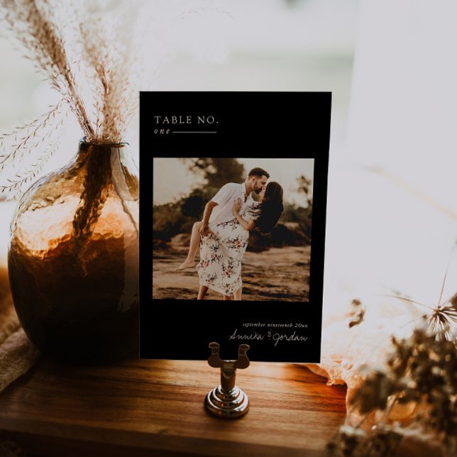 Foto mínima moderna | Cartão de Número de Tabela (Criador carregado)