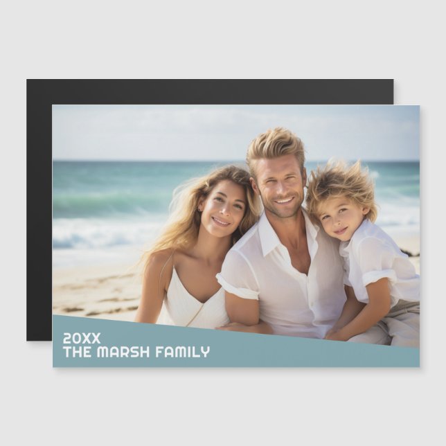 Foto Mínima Moderna com Bloco de Cor Diagonal (Frente/Verso)