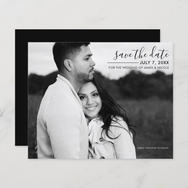 Foto mínima moderna com imagem elegante Salvar a D (Frente/Verso)