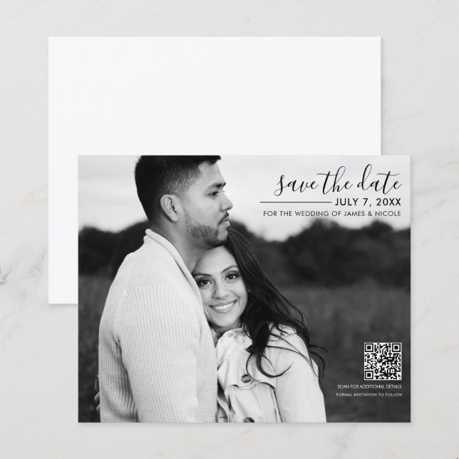 Foto mínima moderna com imagem elegante Salvar a D (Frente/Verso)