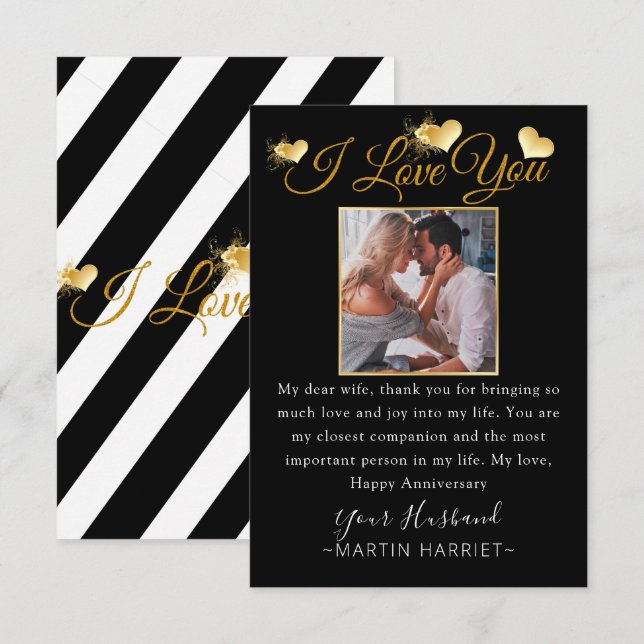 Foto Mínima Que Eu Te Amo Cartão De Aniversário Pa (Frente/Verso)