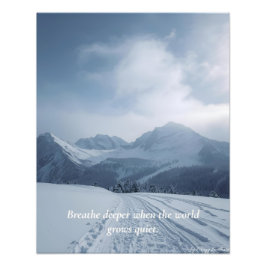 Foto Minimal Winter Quote Poster – “Breathe Deeper”