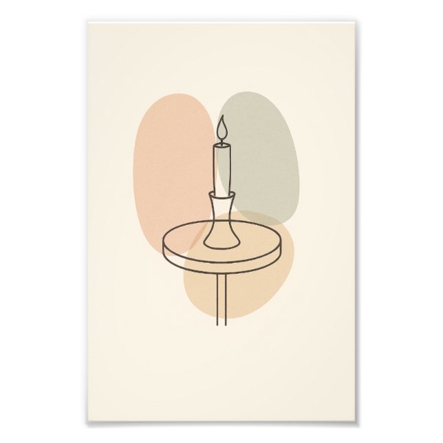 Foto Minimalist Candle Line Art Poster (Frente)
