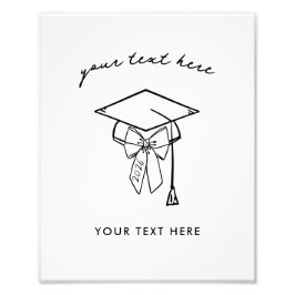 Foto Minimalist Graduation Cap with Bow Sign