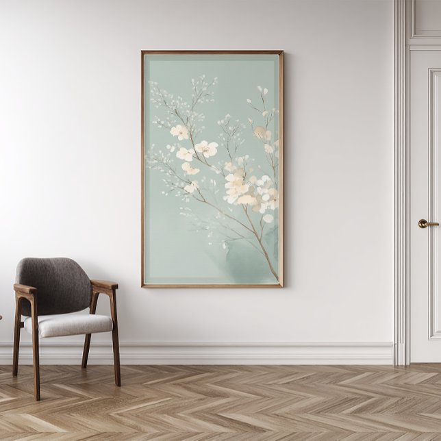 Foto Minimalist Japandi Floral Wall Art Print (Criador carregado)