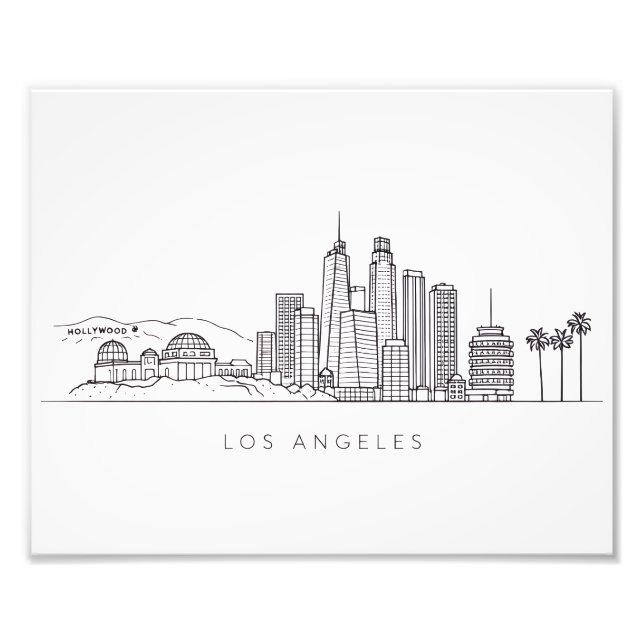 Foto Minimalist Los Angeles Skyline Illustration (Frente)