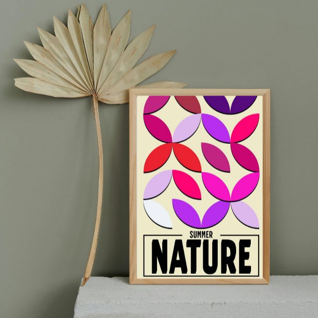 Foto Minimalist Nature Poster – Summer Botanic Wall Art (add a touch of color to your space with this simple design poster, one for every season!!)