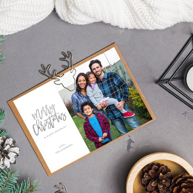 Foto minimalista de Silver Sparkle Feliz Natal (Criador carregado)