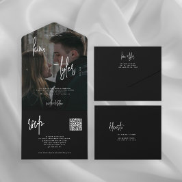 Foto minimalista moderna Código QR RSVP casamento