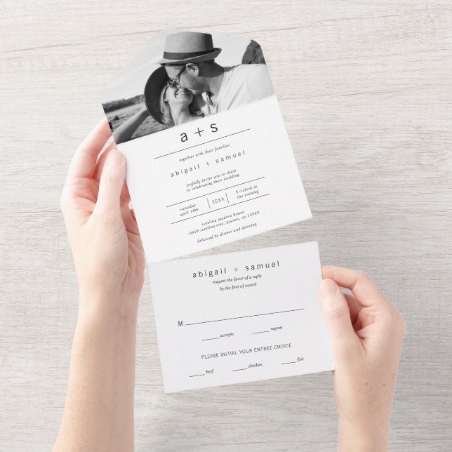 Foto minimalista Monograma Simples Casamento Moder (Aba destacável)