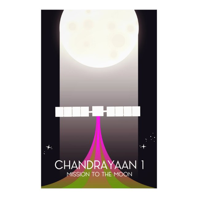 Foto Missão espacial Chandrayaan-1 à Lua (Frente)