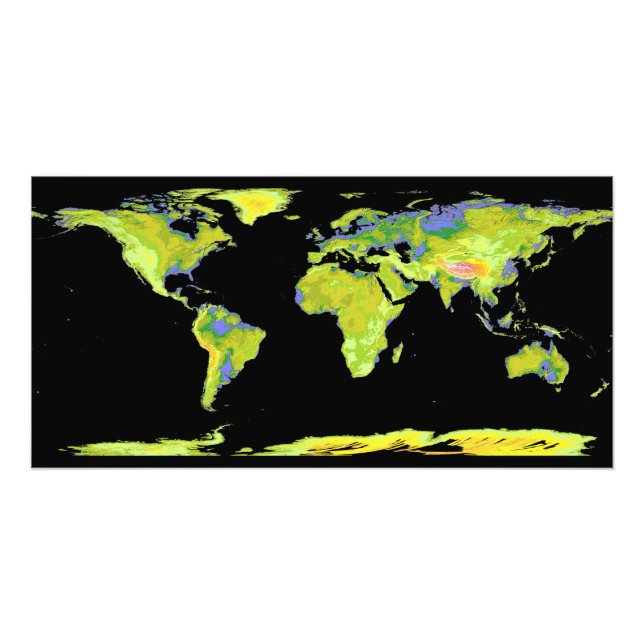 Foto Modelo digital de elevação dos continentes em Ea (Frente)