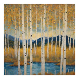 Foto Modern Colorado Aspens Mountain Fall Poster
