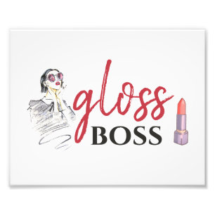Foto Modern Gloss Boss Girl Black Red Funny Art