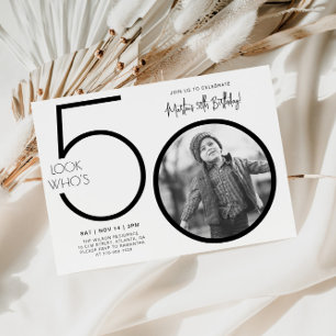 Foto Moderna 50º Convite de Aniversário