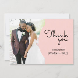 Foto Moderna do meio século Obrigado Nota Convite