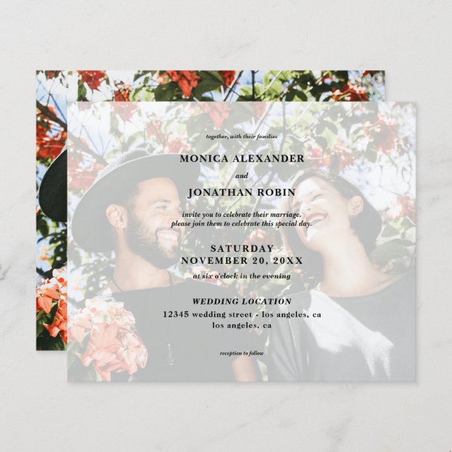 Foto Moderna do Orçamento Casamento Horizontal (Frente/Verso)