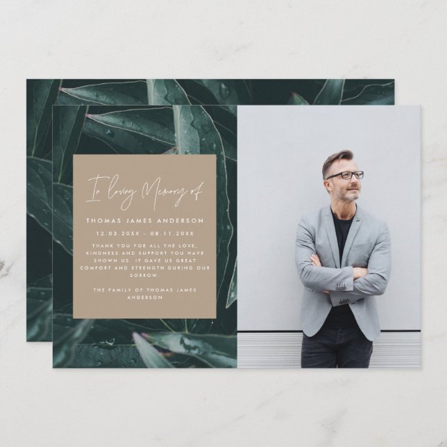 Foto moderna e elegante da lembrança da dor (Frente/Verso)