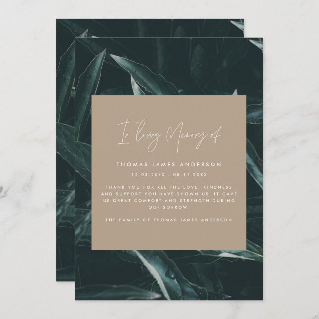 Foto moderna e elegante da lembrança da dor (Frente/Verso)