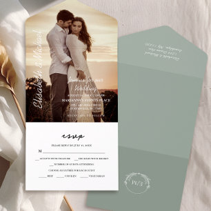Foto Moderna Elegante Sage Green Wedding