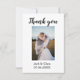 Foto moderna elegante simples agradecimento casame