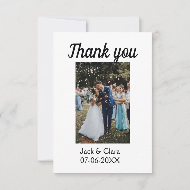 Foto moderna elegante simples agradecimento de cas (Frente)