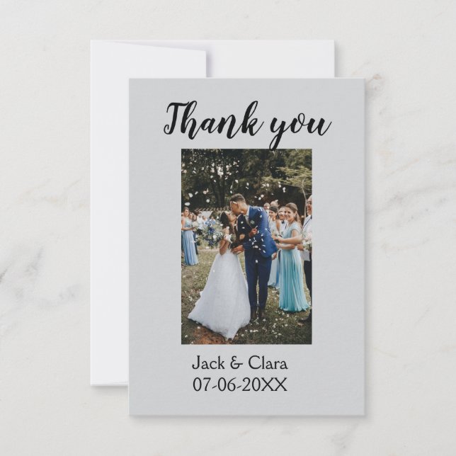 Foto moderna elegante simples agradecimento de cas (Frente)