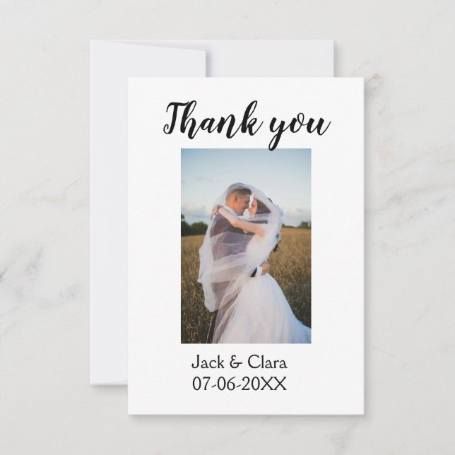 Foto moderna elegante simples agradecimento de cas (Frente)
